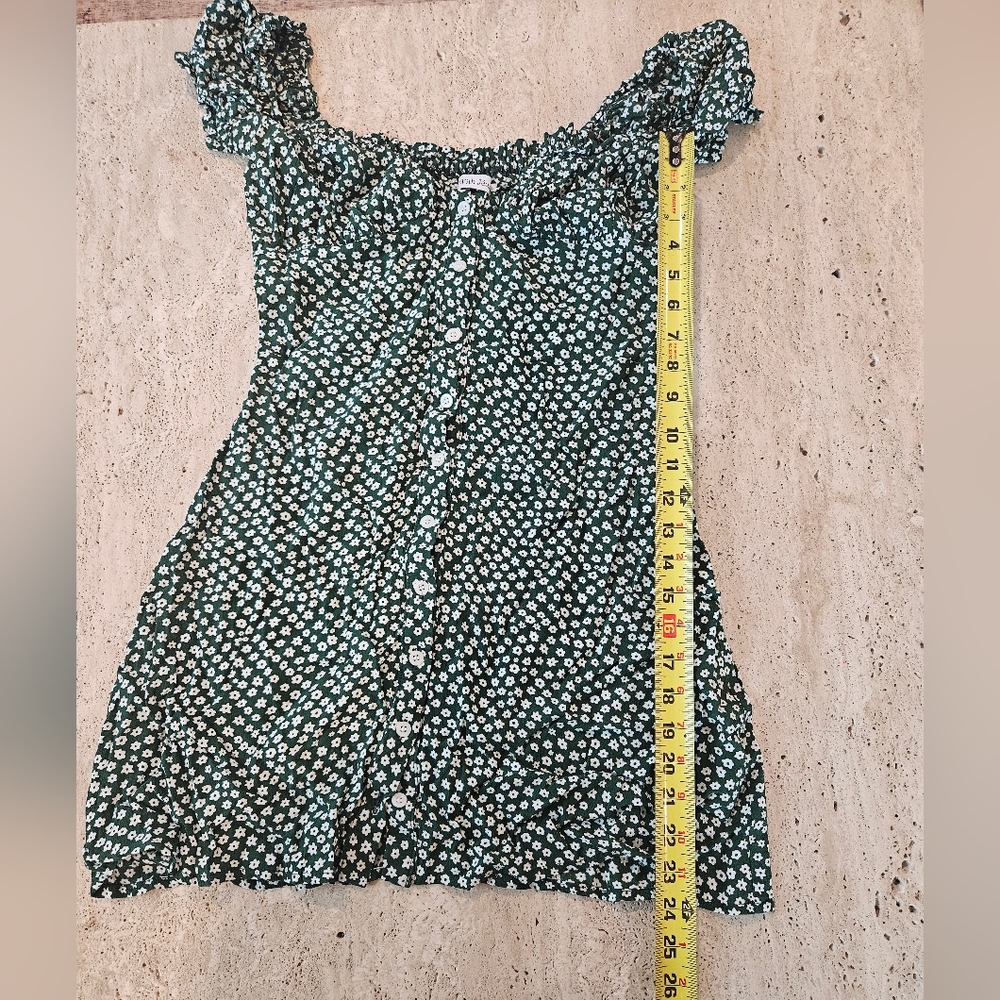 With Jean Isabelle Dress in Floral Green, Size L - Picture 6 of 8